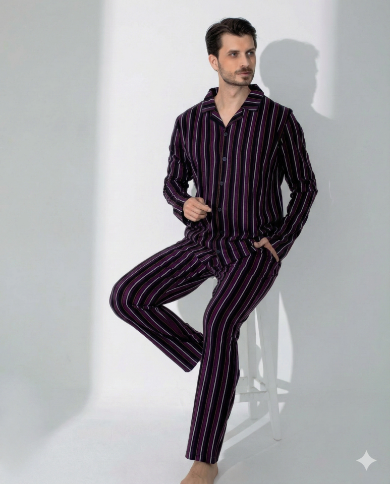 Boyraz 70093 Erkek Uzun Kol Penye Pijama Takımı