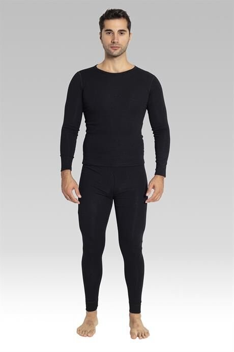 Erkek Termal Takım Alt Üst İçlik Siyah