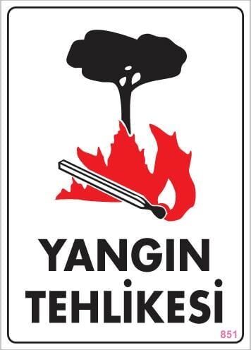 Yangın Tehlikesi Uyarı Levhası 25X35 Kod:851