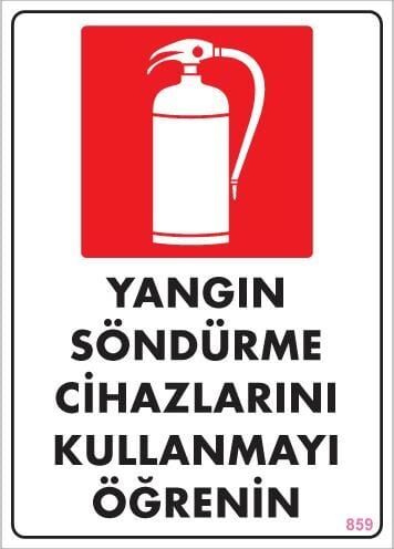 Yangın Söndürme Tüpü Uyarı Levhası 25X35 Kod:859