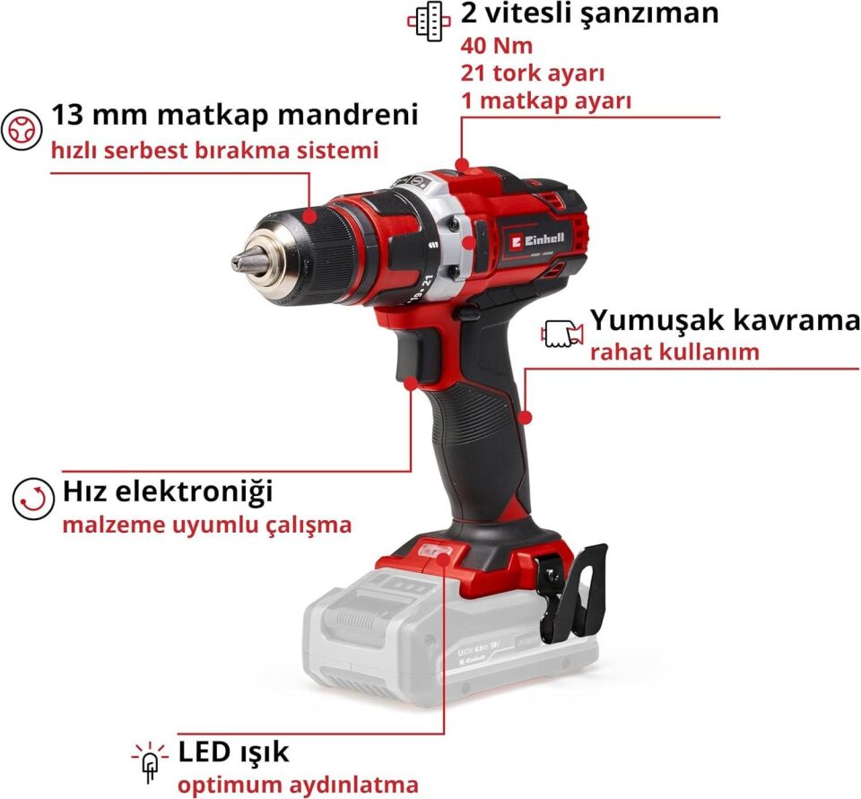Einhell Te Cd 18/40 Li̇ Solo Vidalama
