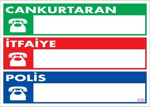 Acil Durum Telefon Levhası 25X35 Kod:430
