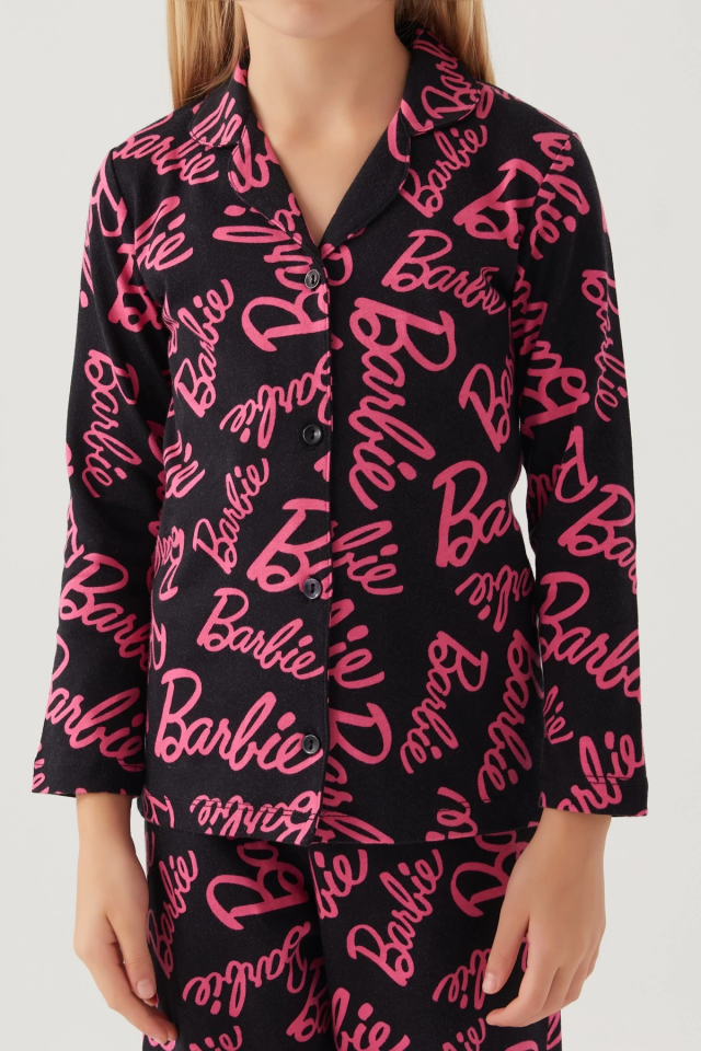 Barbie 1767-3 Kız Çocuk Gömlek Pijama Takımı