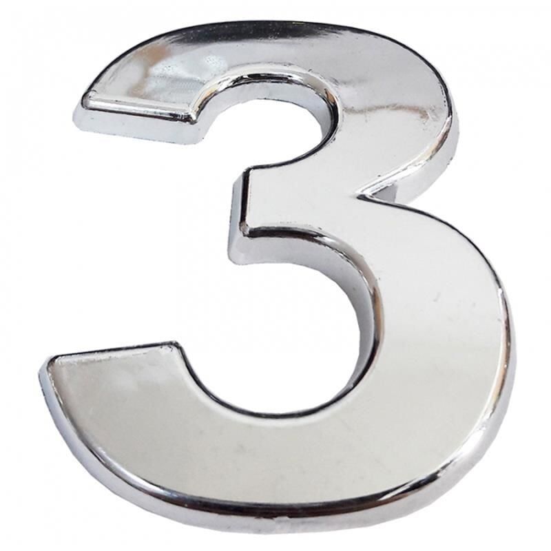 Cemax Krom Yapışkanlı 3 Rakamı 5 Cm