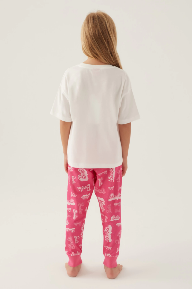 Barbie L1704-G Kız Çocuk Kısa Kol Pijama Takımı