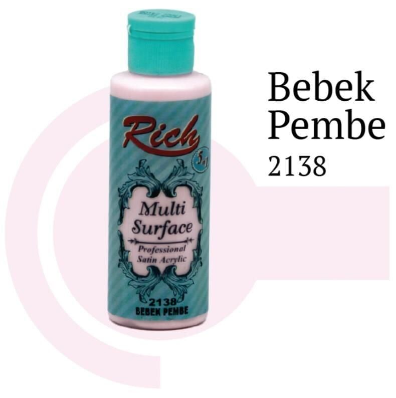 Rich Multi Surface 2138 Bebek Pembe Akrilik Boya 120 Cc