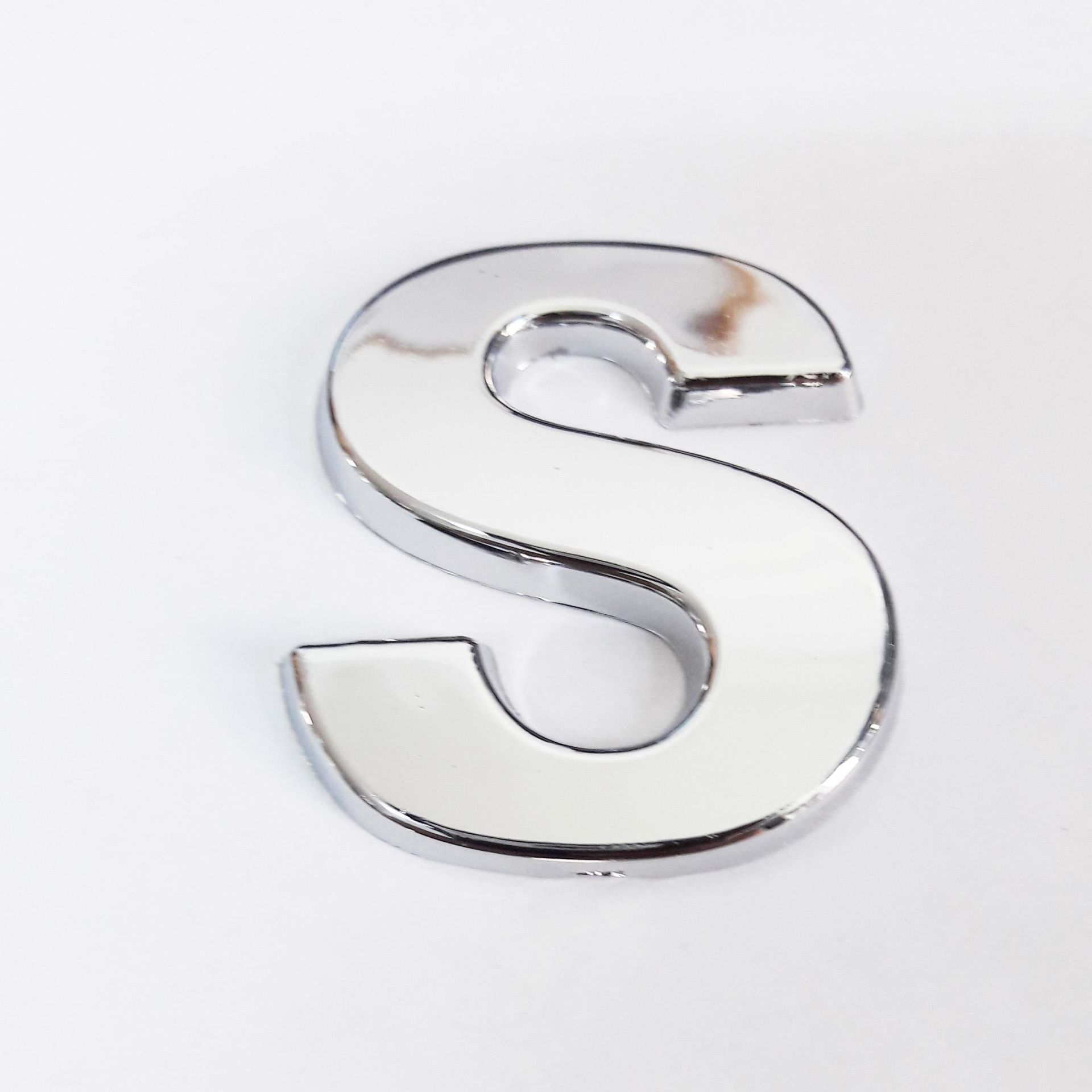 Cemax S Harfi  3,75 Cm Krom Yapışkanlı