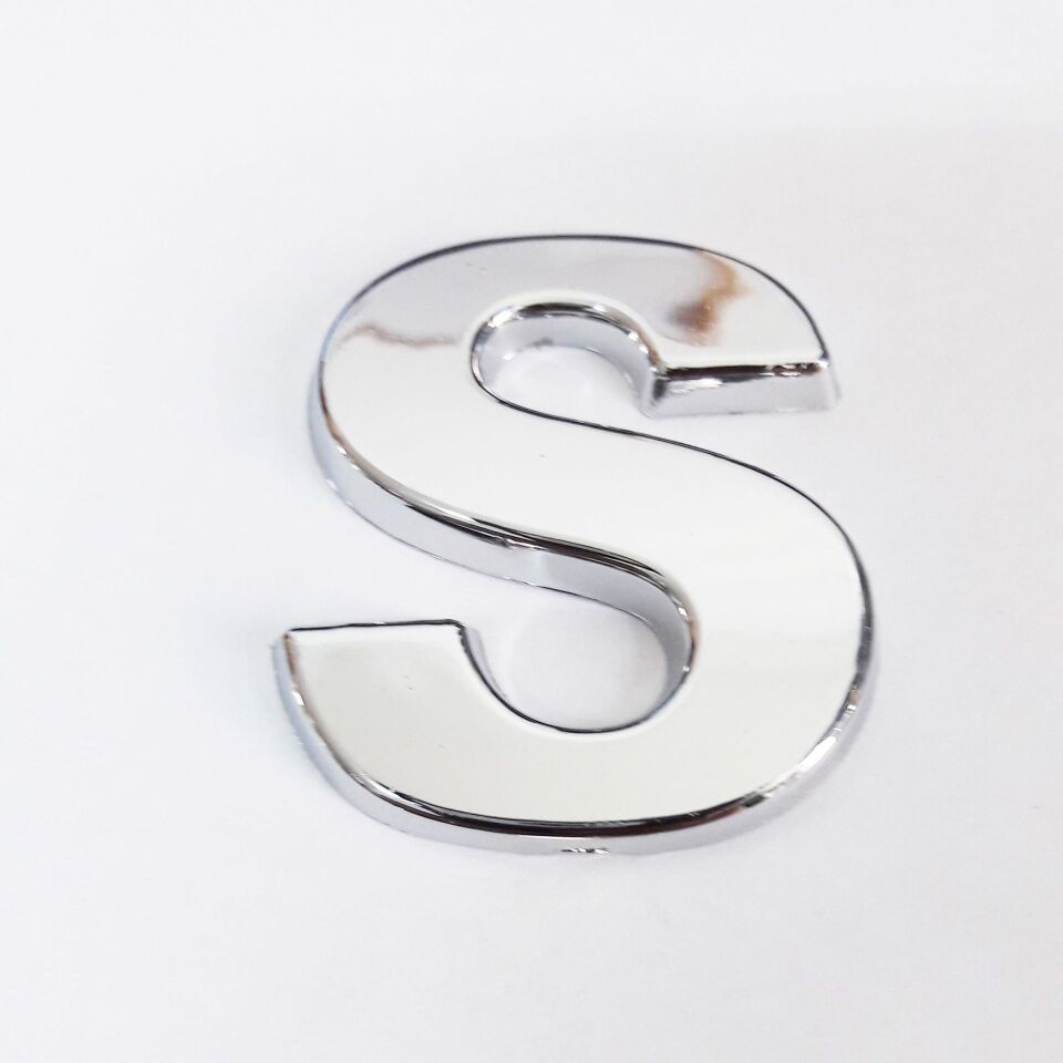 Cemax S Harfi  3,75 Cm Krom Yapışkanlı