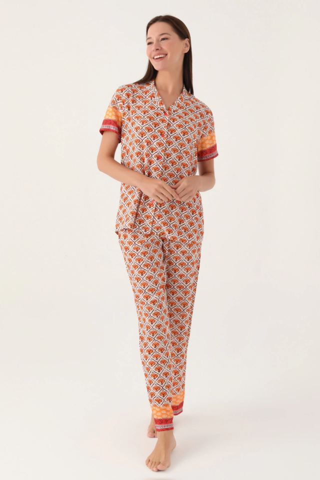 Pierre Cardin PC8823-S Kadın Gömlek Yaka Pijama Takımı