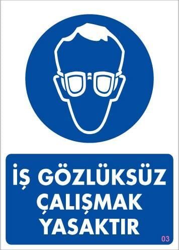 İş Koruyucu Takınız Uyarı Levhası 25X35 Kod:3