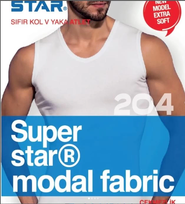 Star 204 Modal Sıfır Kol V-Yaka Atlet