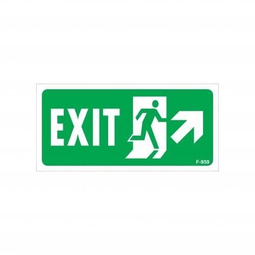 Exit Sağ Yukarı Uyarı Levhası 17,5X25 Kod:959