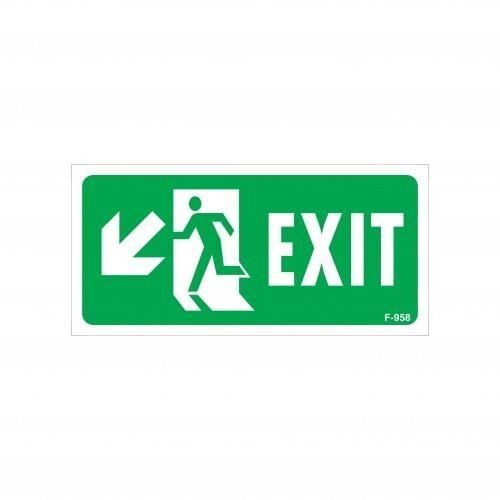 Exit Sol Aşağı Uyarı Levhası 17,5X25 Kod:958