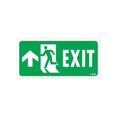 Exit Yukarı Sol Ok İşaretli Uyarı Levhası 17,5X25 Kod:956