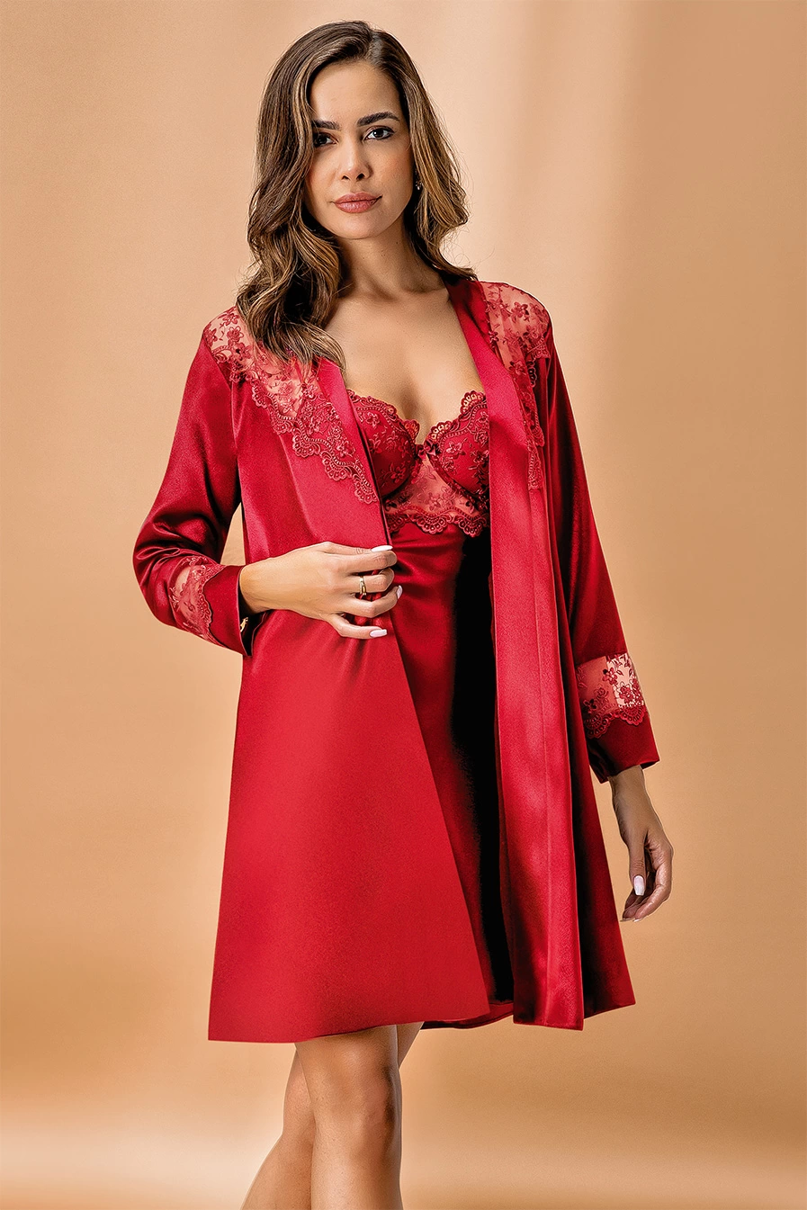 Nurteks 5384 Bayan Sabahlık  Gecelik Takım