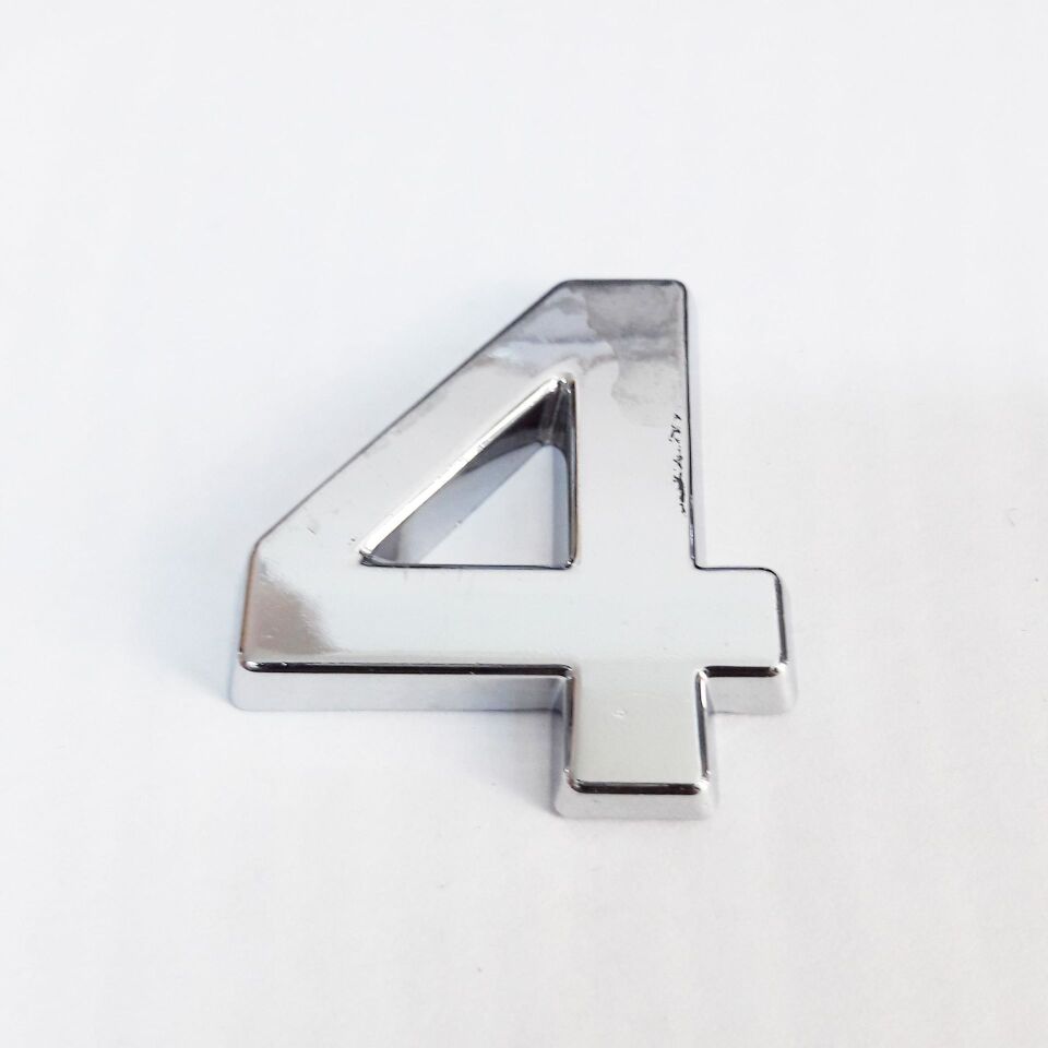 Cemax 4 Rakamı 3,75 Cm Krom Yapışkanlı