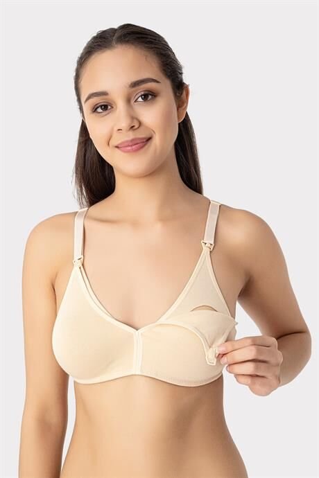 Kadın Ten Pamuklu Balensiz Kapsız Emzirme Sütyeni