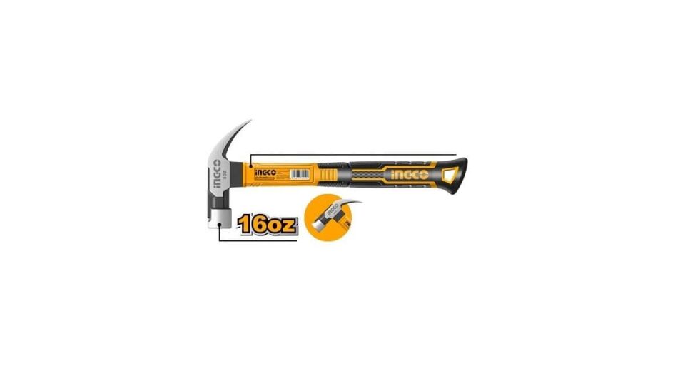İngco HCHD0166 Fiberglas Saplı Çekiç 450 Gr